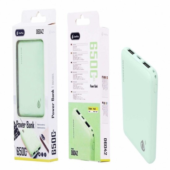  POWER BANK ONE PLUS D6042 6500MAH GREEN